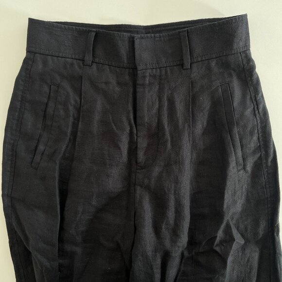 Everlane The Linen Way-High Drape Pant / wide leg trousers / black / size 2 - Picture 2 of 11